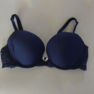 Victorias Secret Dream Angels Pushup Blue Lace 34C Bra